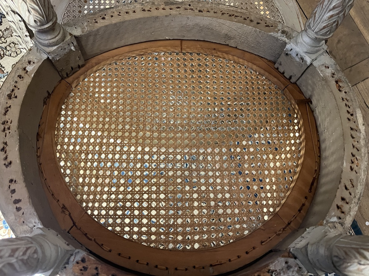 Pair Of 19th-century Lacquered Louis XVI Armchairs -photo-4