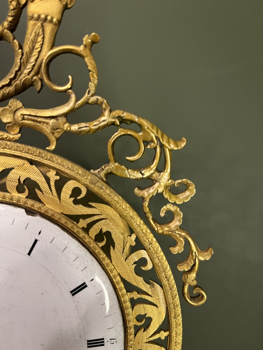 Directoire Period Clock In Gilt Bronze -photo-1