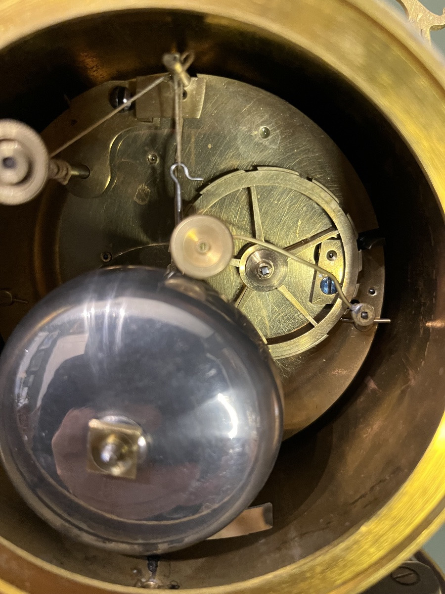 Directoire Period Clock In Gilt Bronze -photo-6