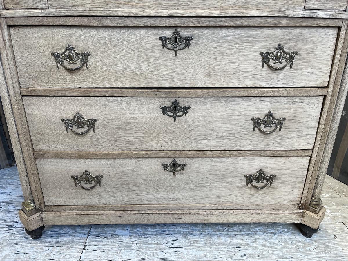 Early 19th-century Dutch Writing Desk In Natural Oak -photo-3