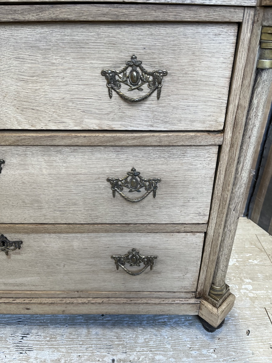 Early 19th-century Dutch Writing Desk In Natural Oak -photo-2