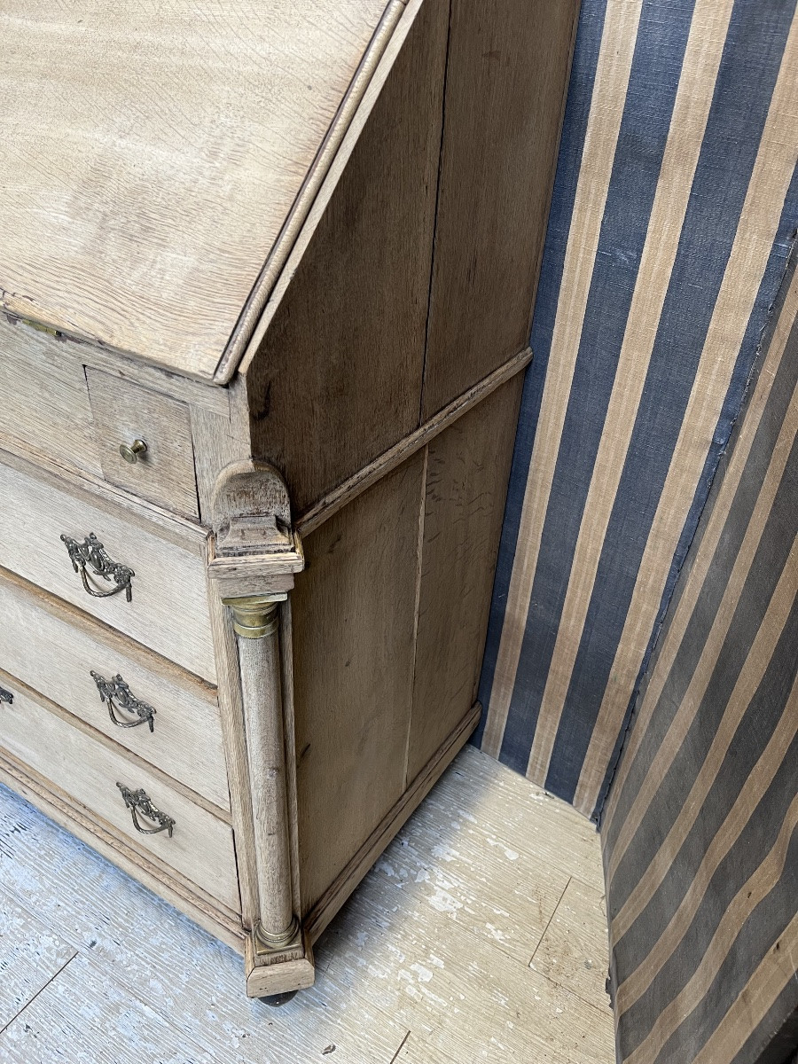 Early 19th-century Dutch Writing Desk In Natural Oak -photo-3