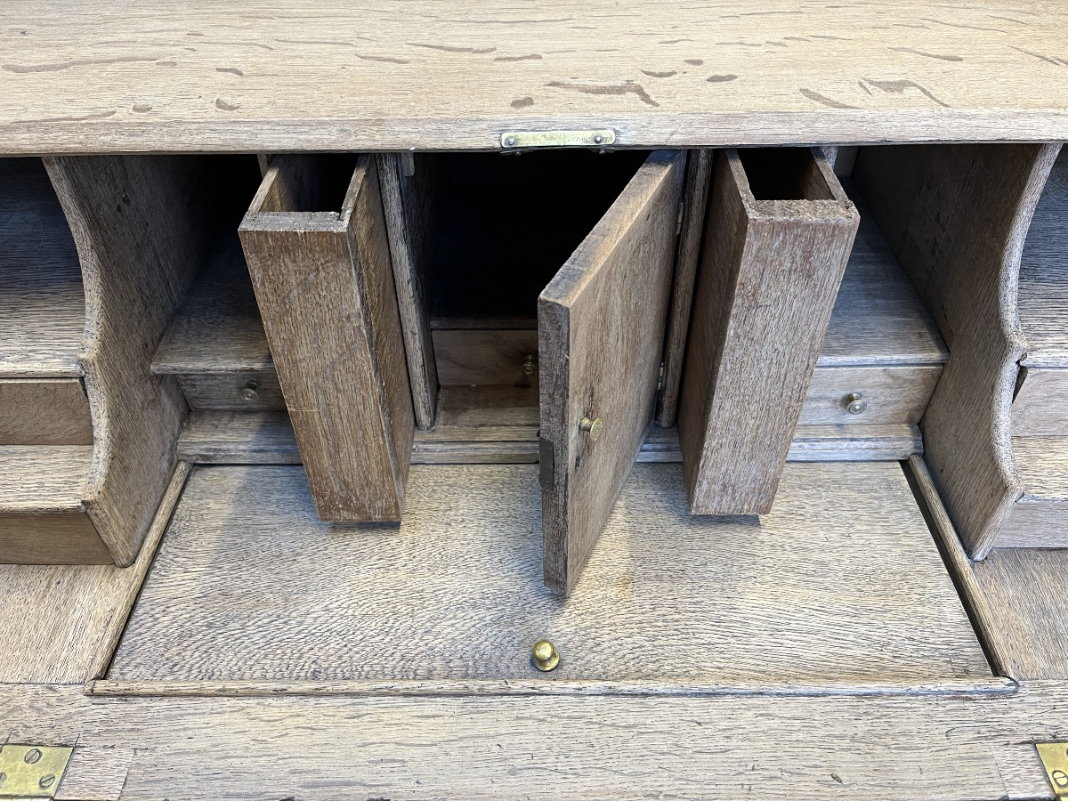 Early 19th-century Dutch Writing Desk In Natural Oak -photo-6