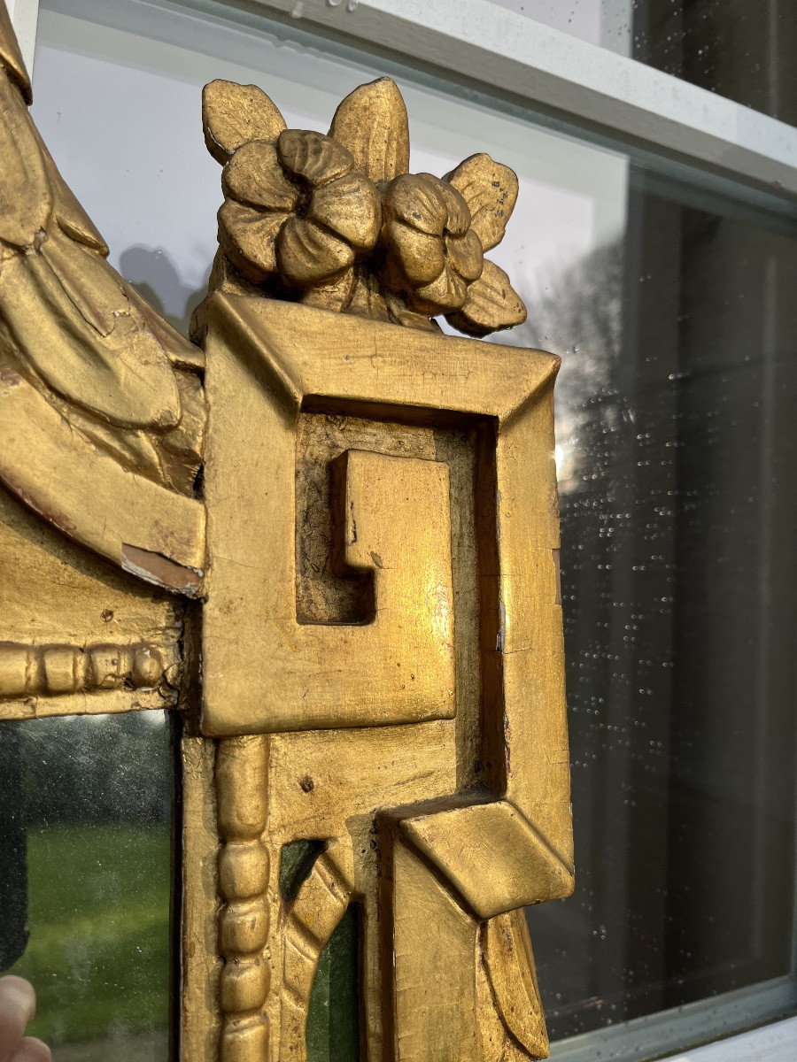 Louis XVI Period Mirror In Gilded Wood -photo-1