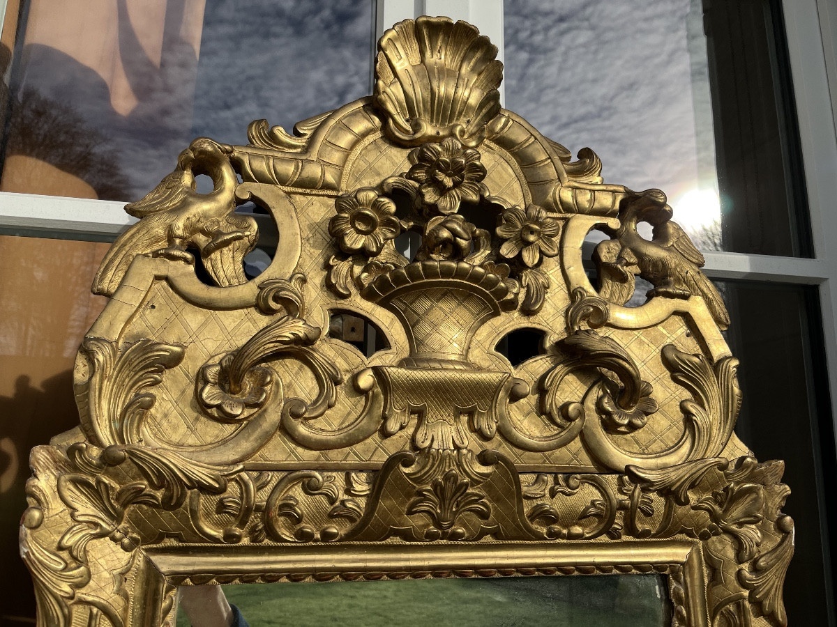 Beautiful Regency Period Mirror In Gilded Wood -photo-2
