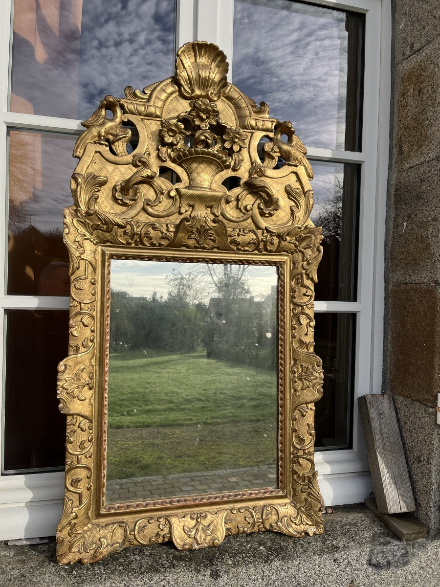 Beautiful Regency Period Mirror In Gilded Wood 