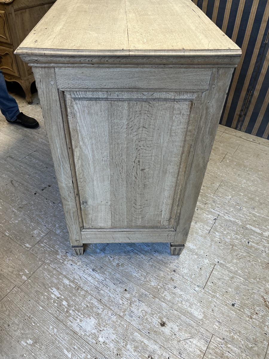 Grande  Commode Liégeoise d’époque Louis XVI en chêne naturel -photo-6