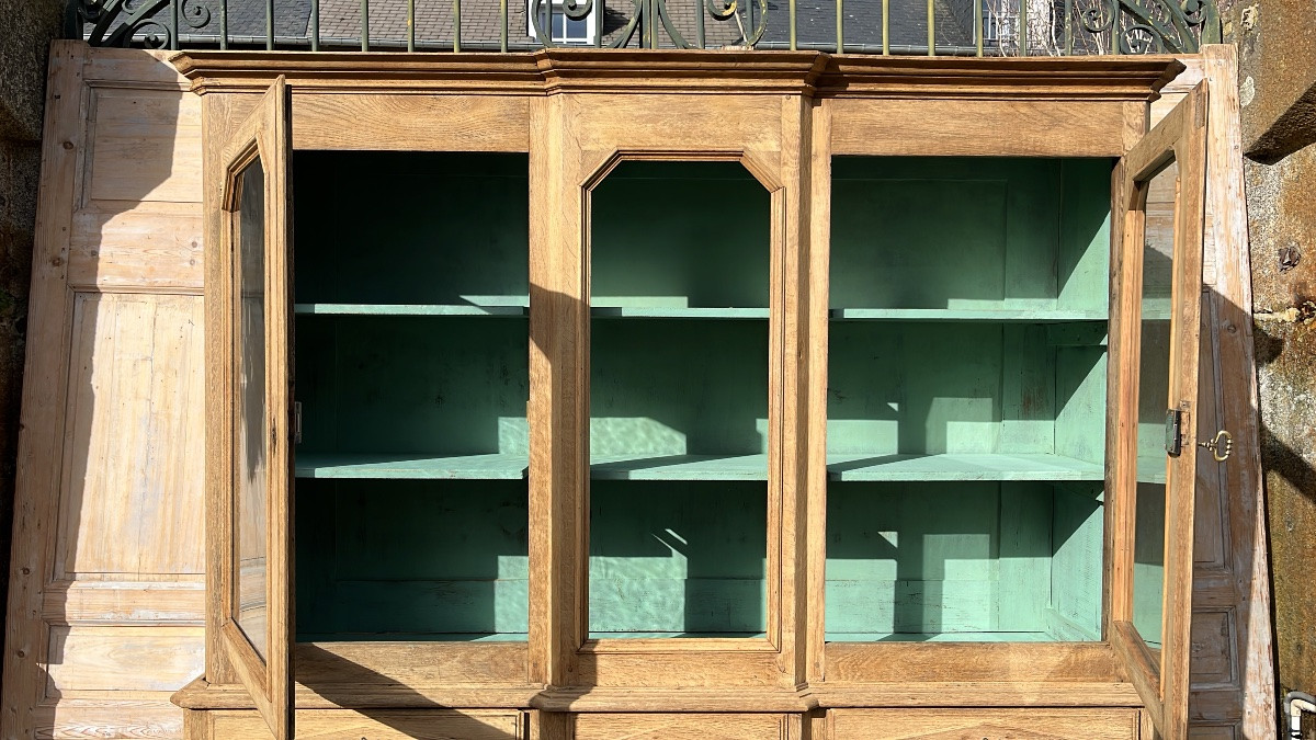 Bibliothèque de style Directoire du XIXe en chêne naturel -photo-7