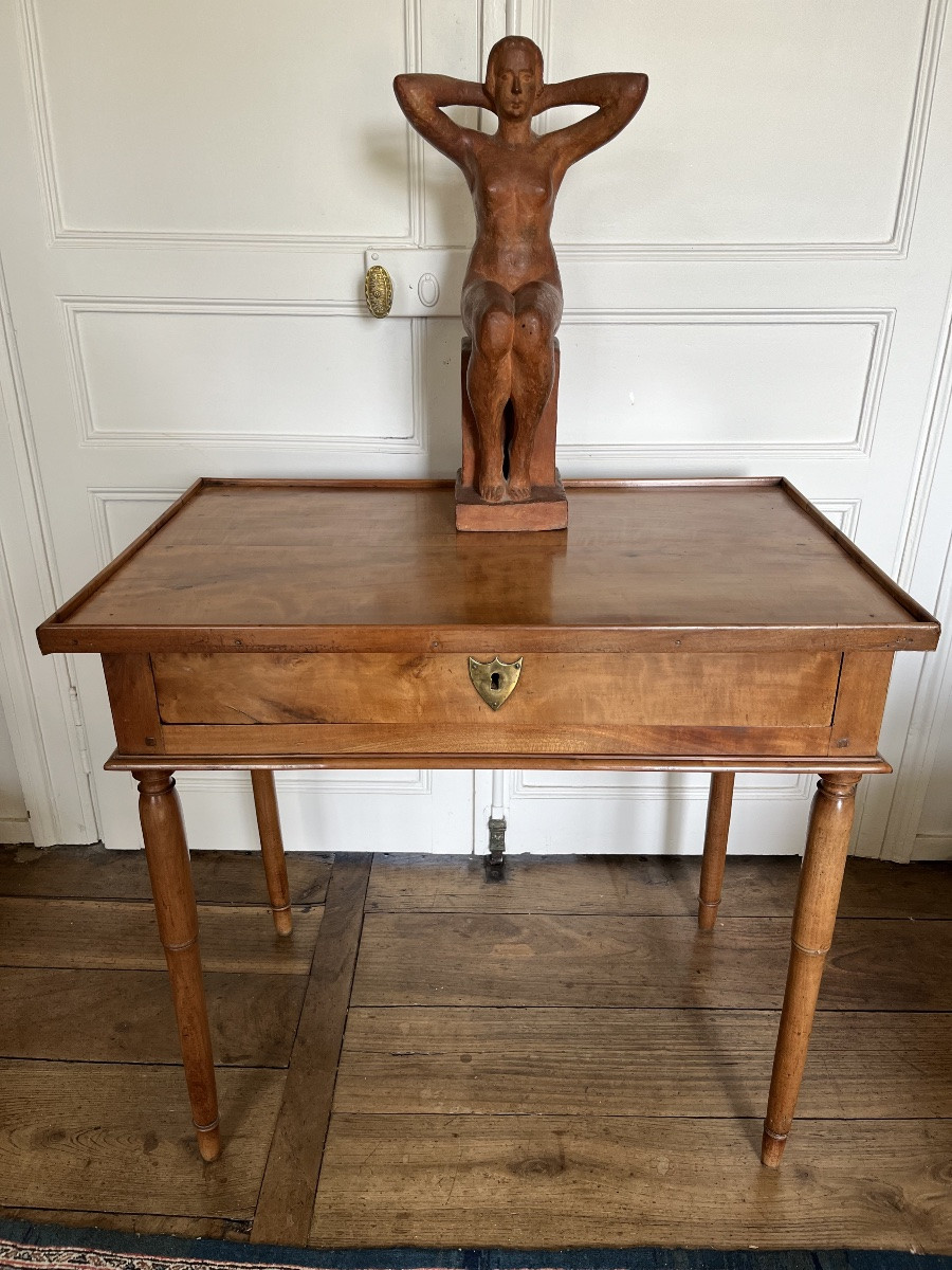 Petite Table d’époque Directoire en cerisier -photo-2
