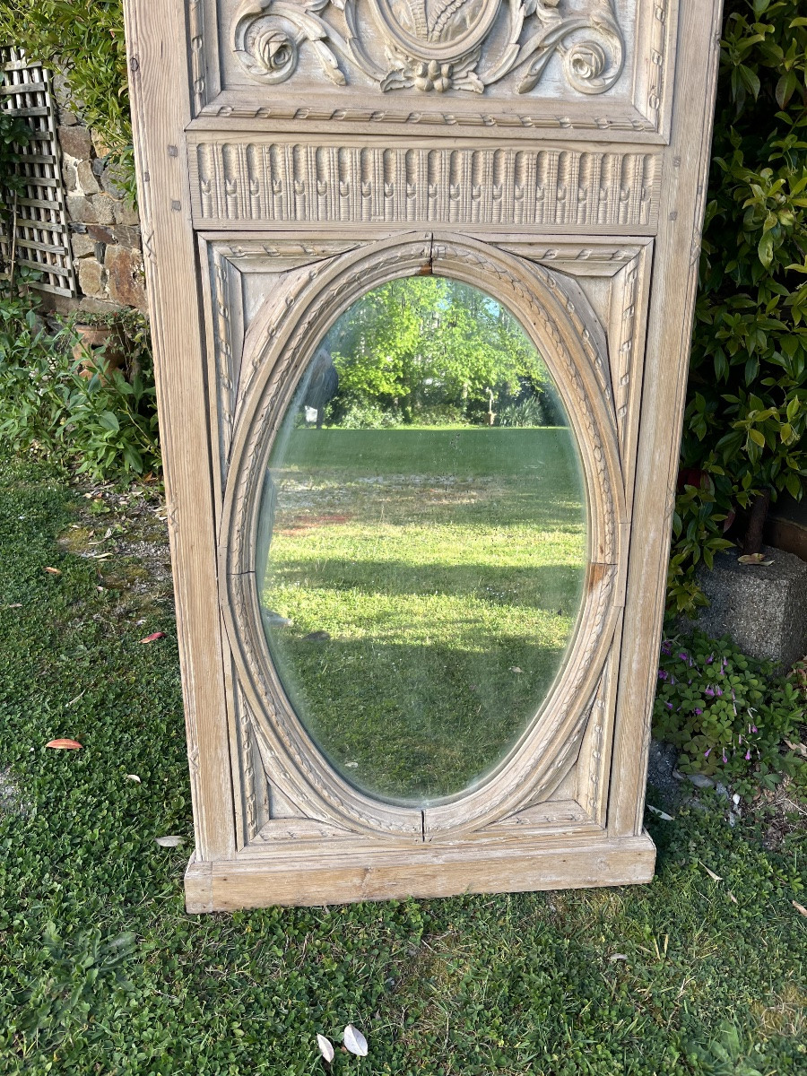 Louis XVI Trumeau In Natural Wood-photo-2