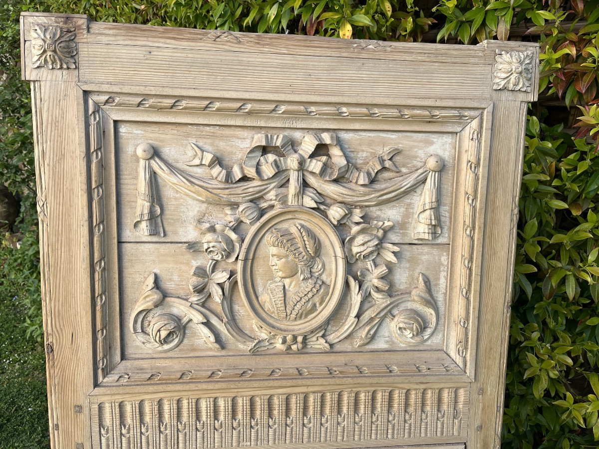 Louis XVI Trumeau In Natural Wood-photo-3