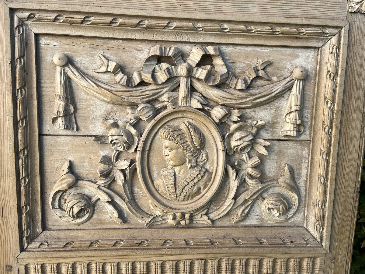 Louis XVI Trumeau In Natural Wood-photo-4