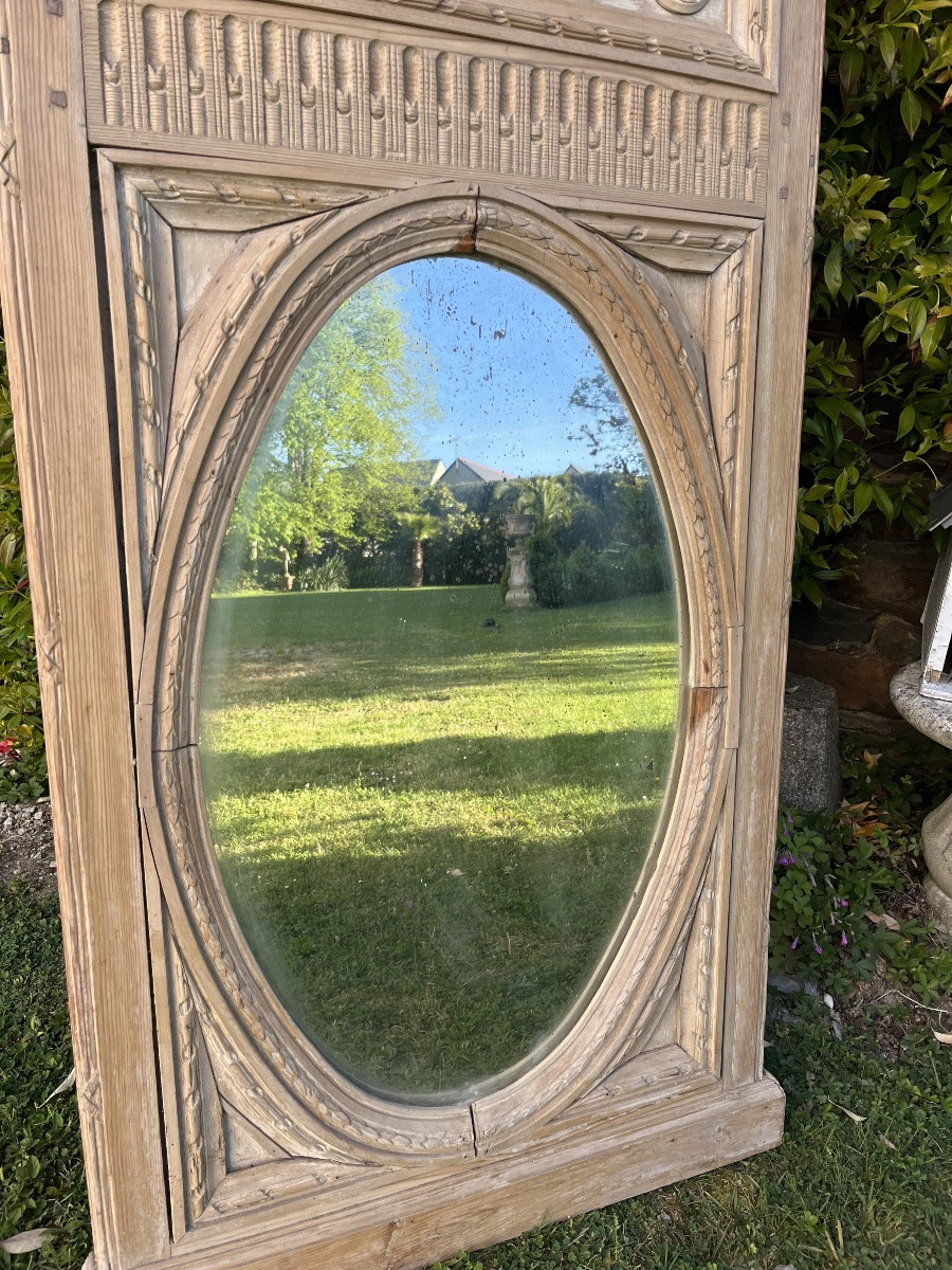 Louis XVI Trumeau In Natural Wood-photo-1