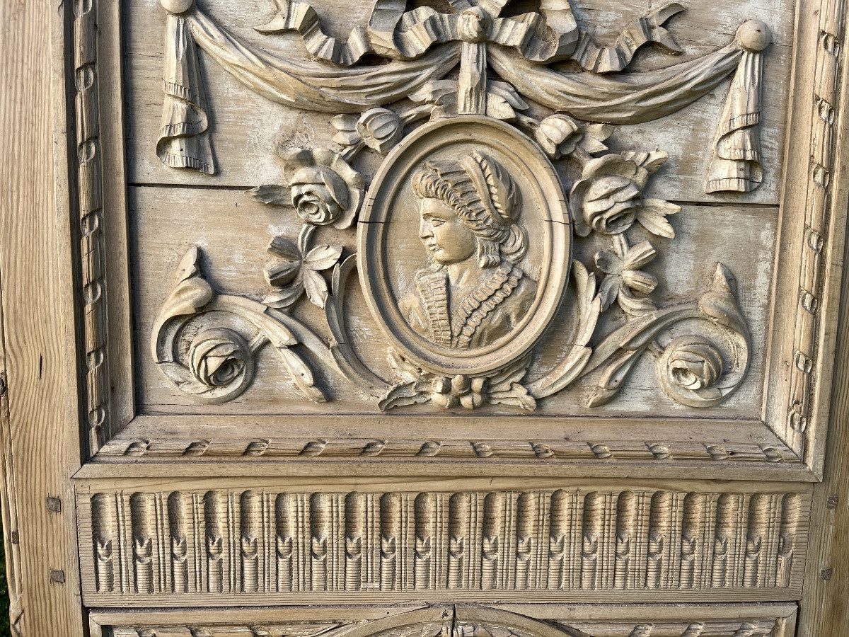 Louis XVI Trumeau In Natural Wood-photo-3