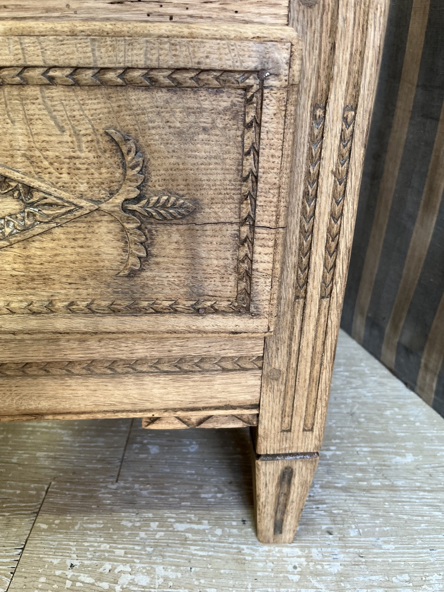 Commode Liégeoise d’époque Louis XVI en chêne naturel -photo-1