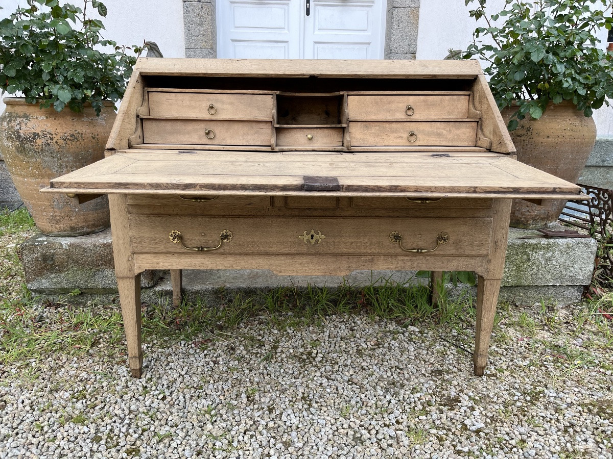 Louis XVI Period Sloping Desk In Natural Oak-photo-2
