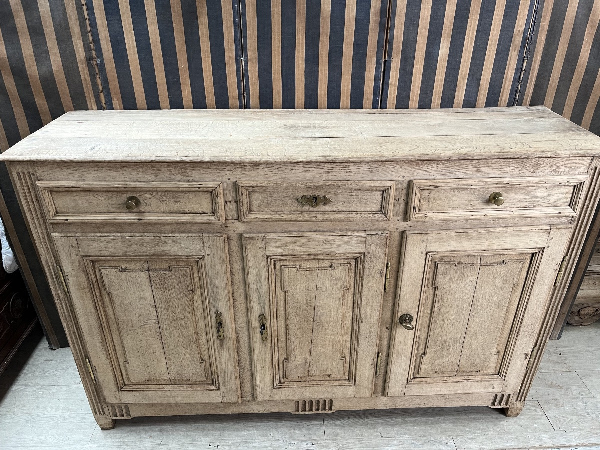 Louis XVI Period Sideboard In Natural Oak-photo-4