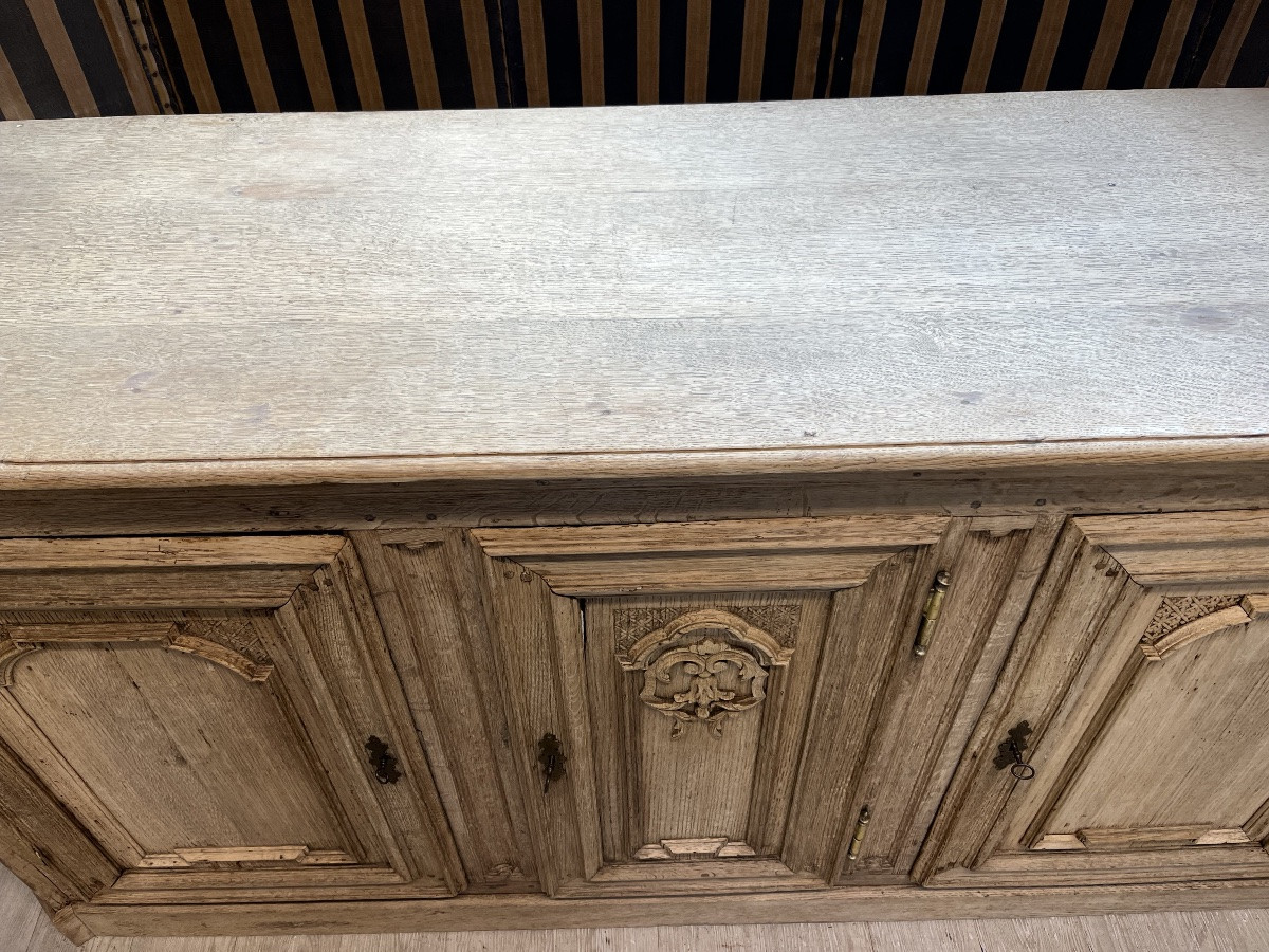 Louis XIV Style 18th Century Sideboard In Natural Oak-photo-4