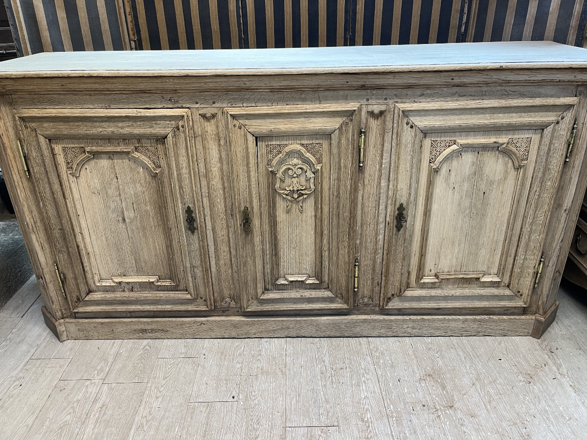 Louis XIV Style 18th Century Sideboard In Natural Oak-photo-2