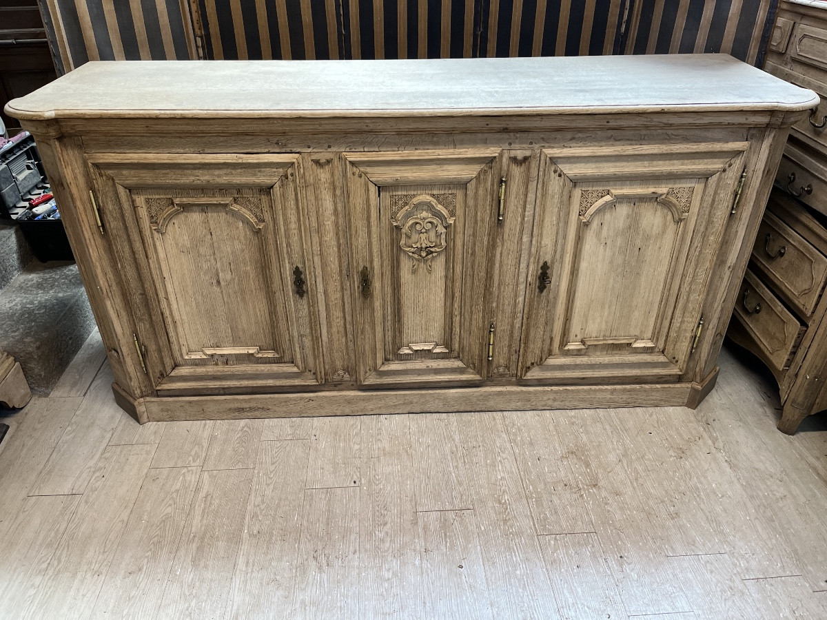 Louis XIV Style 18th Century Sideboard In Natural Oak