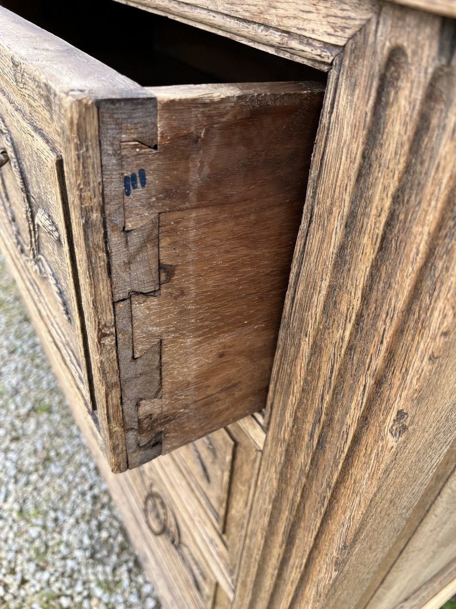 Louis XVI Period Liégeoise Chest Of Drawers In Natural Oak-photo-2