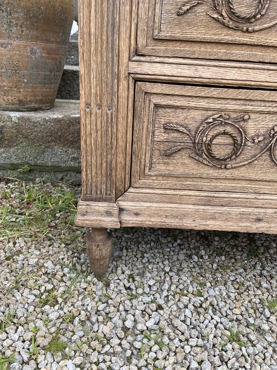 Louis XVI Period Liégeoise Chest Of Drawers In Natural Oak-photo-7