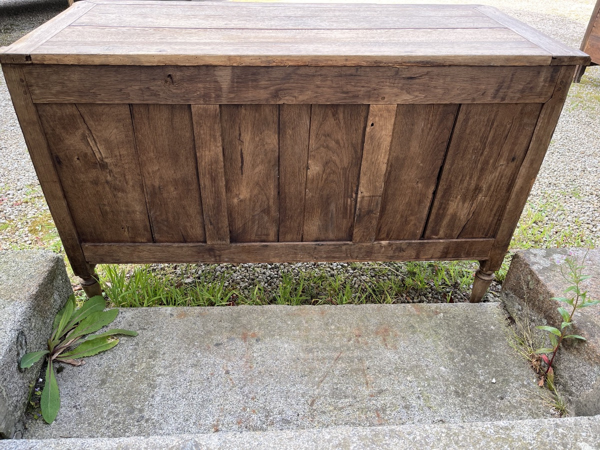 Commode d’époque Louis XVI en chêne naturel -photo-4