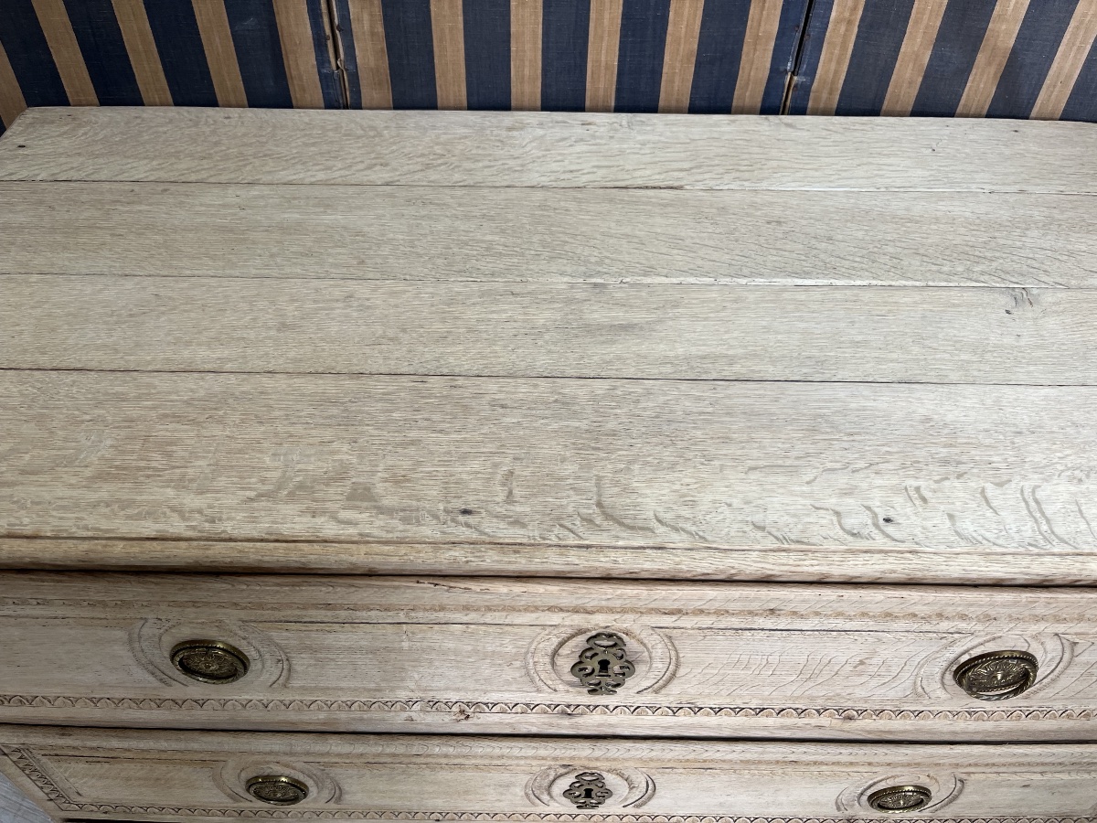 Commode en chêne naturel du XVIIIe-photo-3