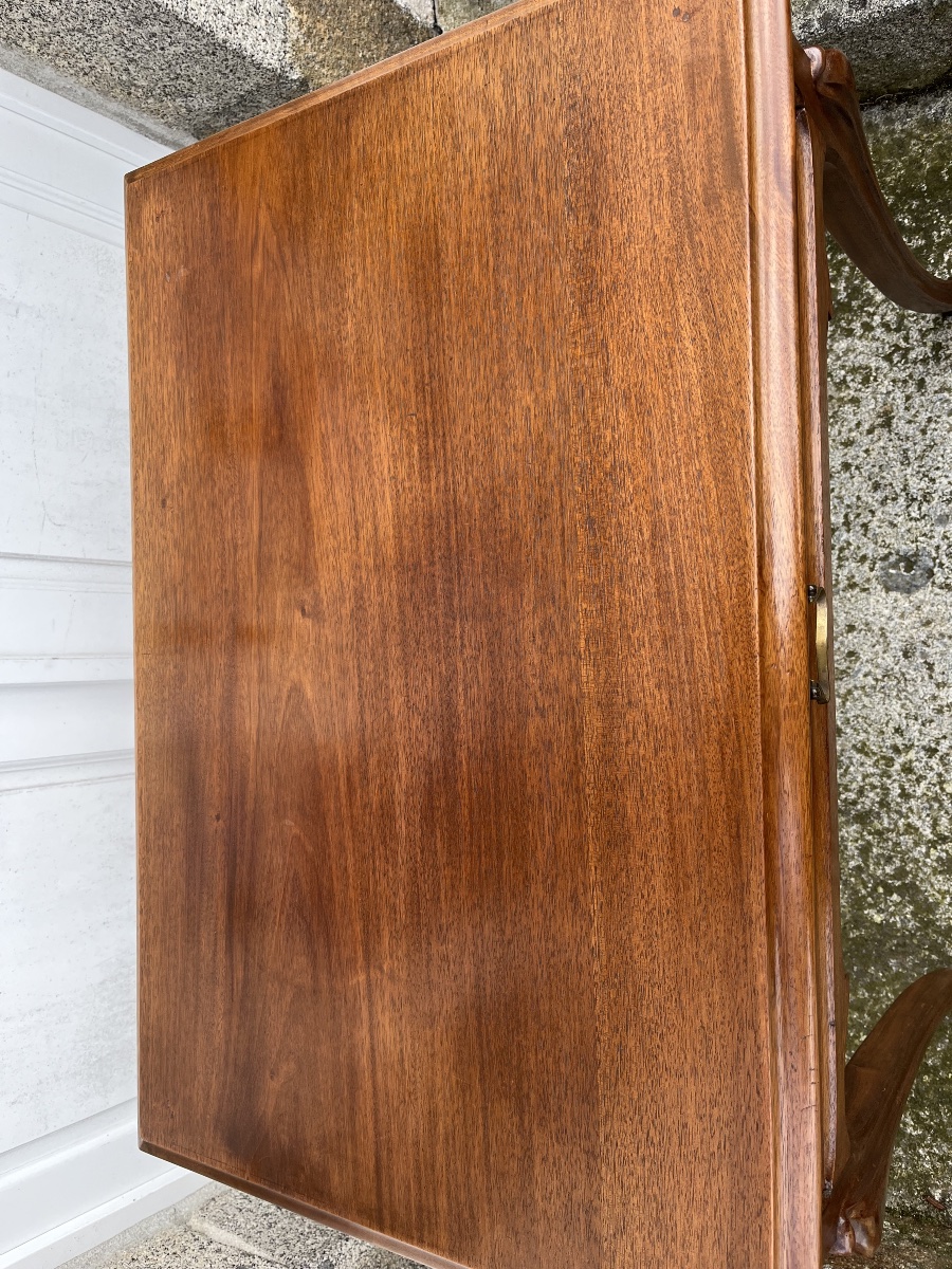 Art Nouveau Table In Solid Mahogany-photo-2
