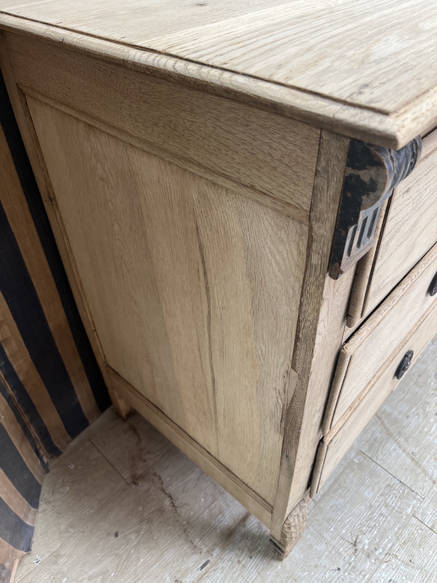 19th-century Louis XVI-style Chest Of Drawers In Natural Oak -photo-2