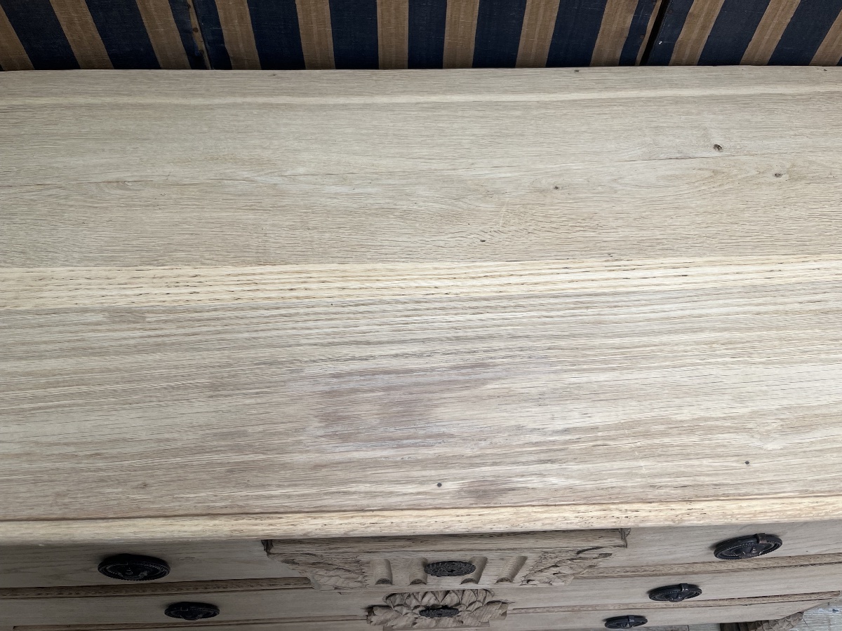 19th-century Louis XVI-style Chest Of Drawers In Natural Oak -photo-4