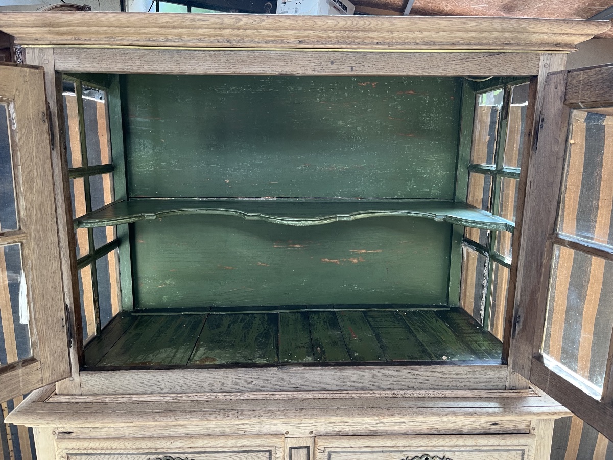 Early 19th-century Display Cabinet In Natural Oak-photo-3
