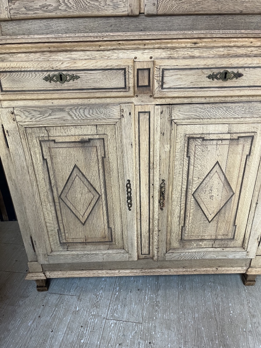 Early 19th-century Display Cabinet In Natural Oak-photo-2