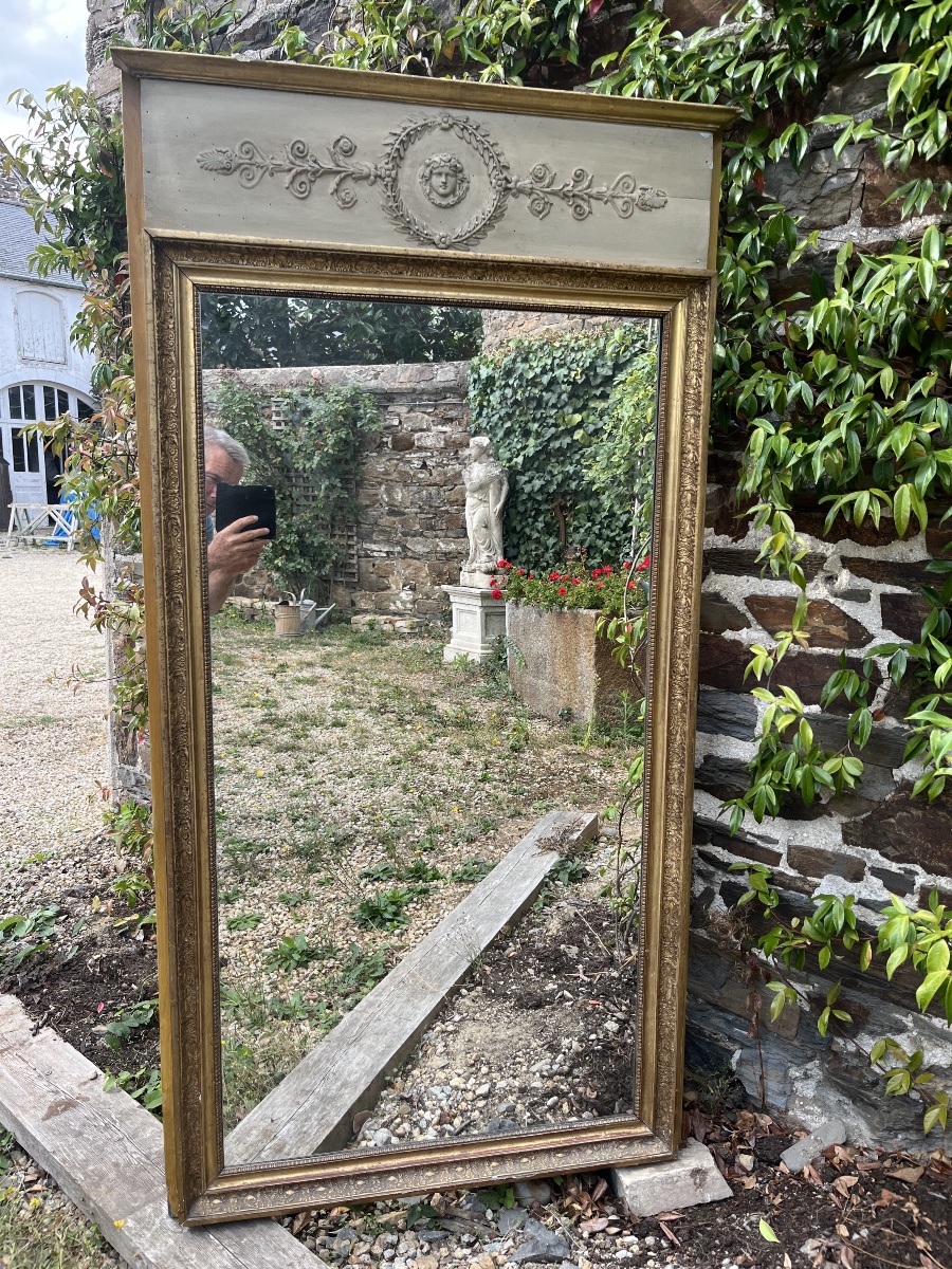 Trumeau d’époque Empire en bois doré et bois peint -photo-2
