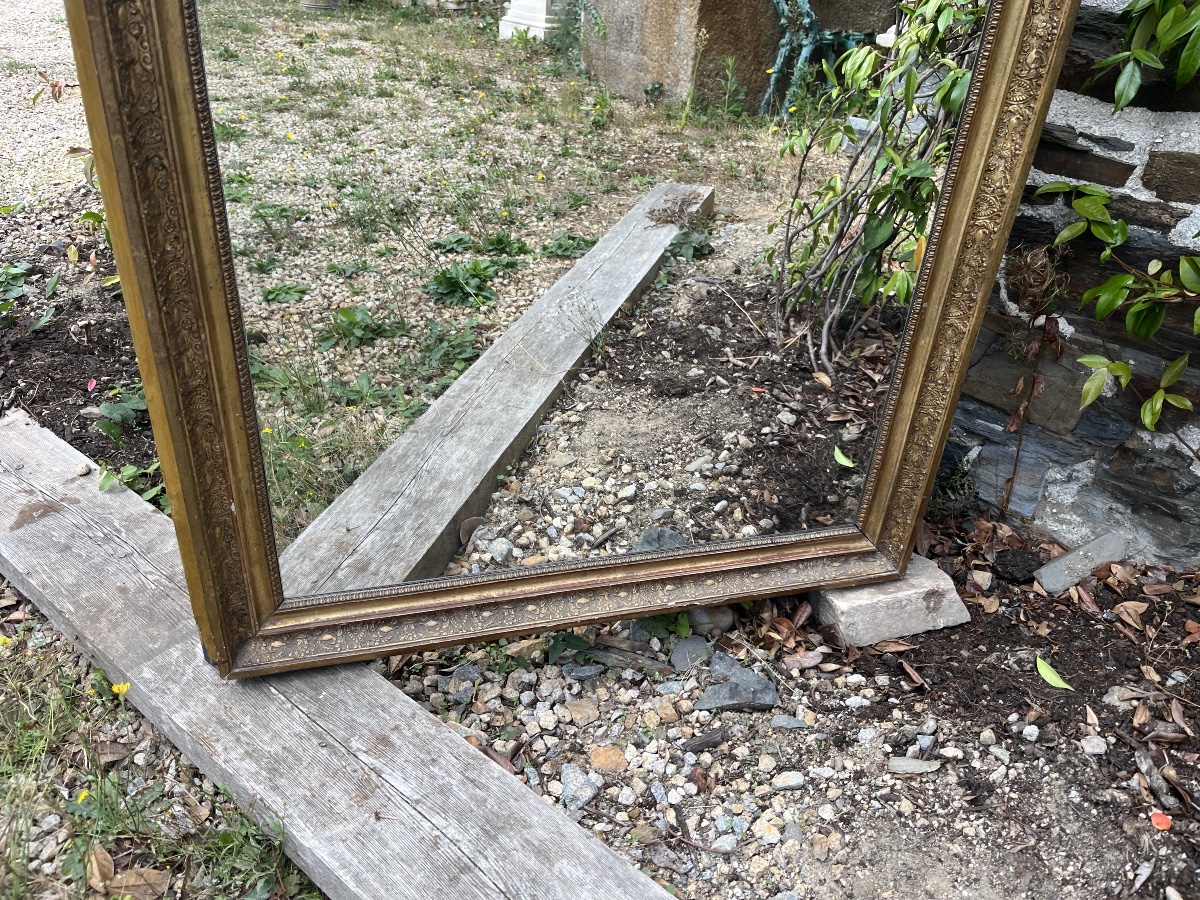 Trumeau d’époque Empire en bois doré et bois peint -photo-3