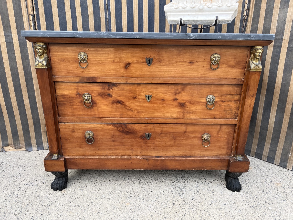 Commode d’époque Retour d’Egypte en merisier-photo-2