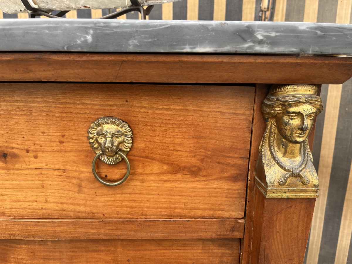 Commode d’époque Retour d’Egypte en merisier-photo-4
