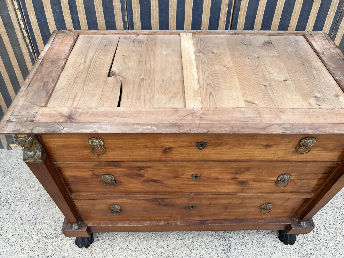 Commode d’époque Retour d’Egypte en merisier-photo-5