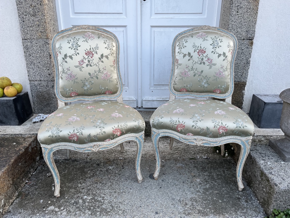 Paire de chaises d’époque Louis XV 