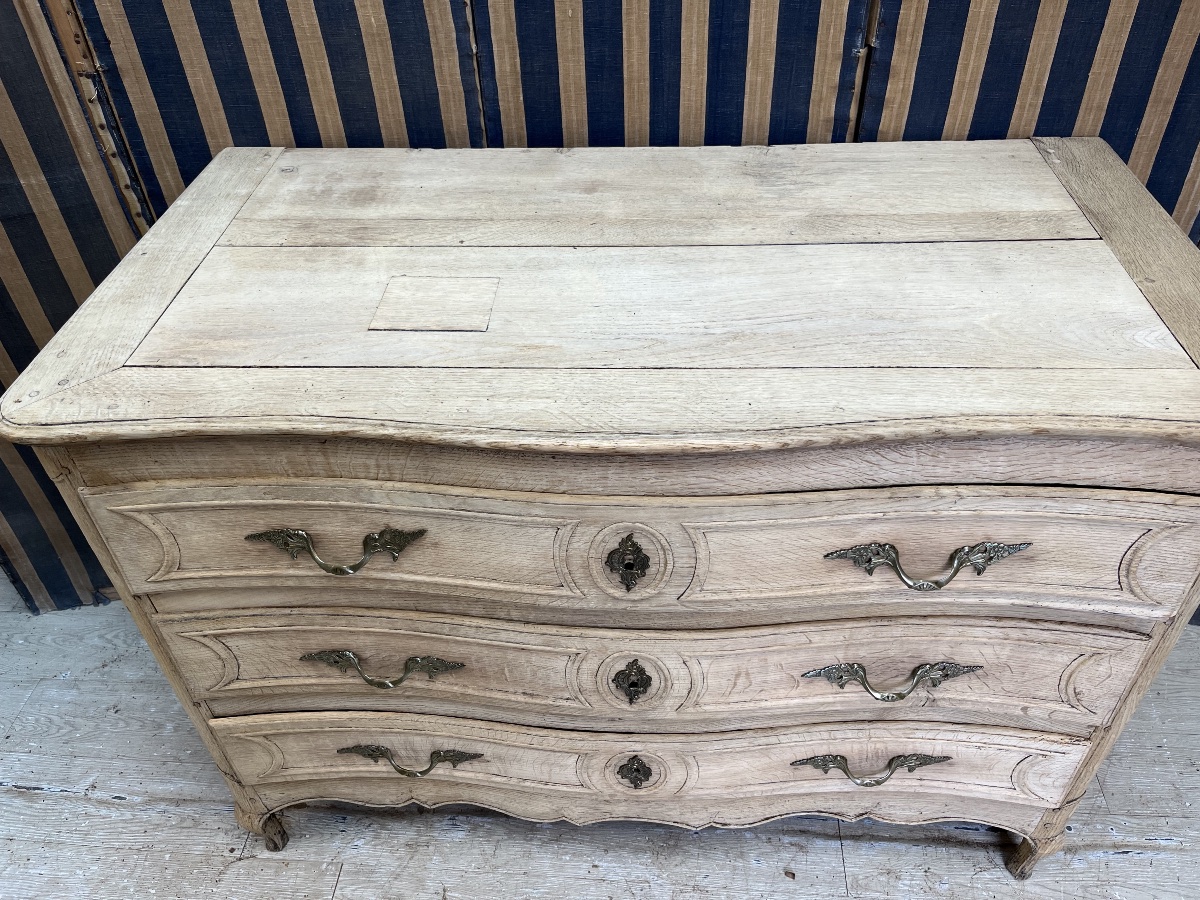 Antique Louis XV-style Chest Of Drawers In Natural Oak -photo-2