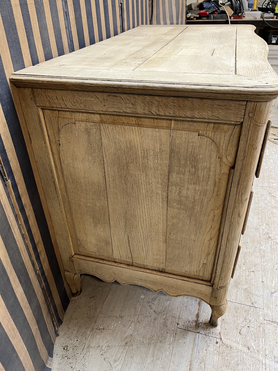 Antique Louis XV-style Chest Of Drawers In Natural Oak -photo-5