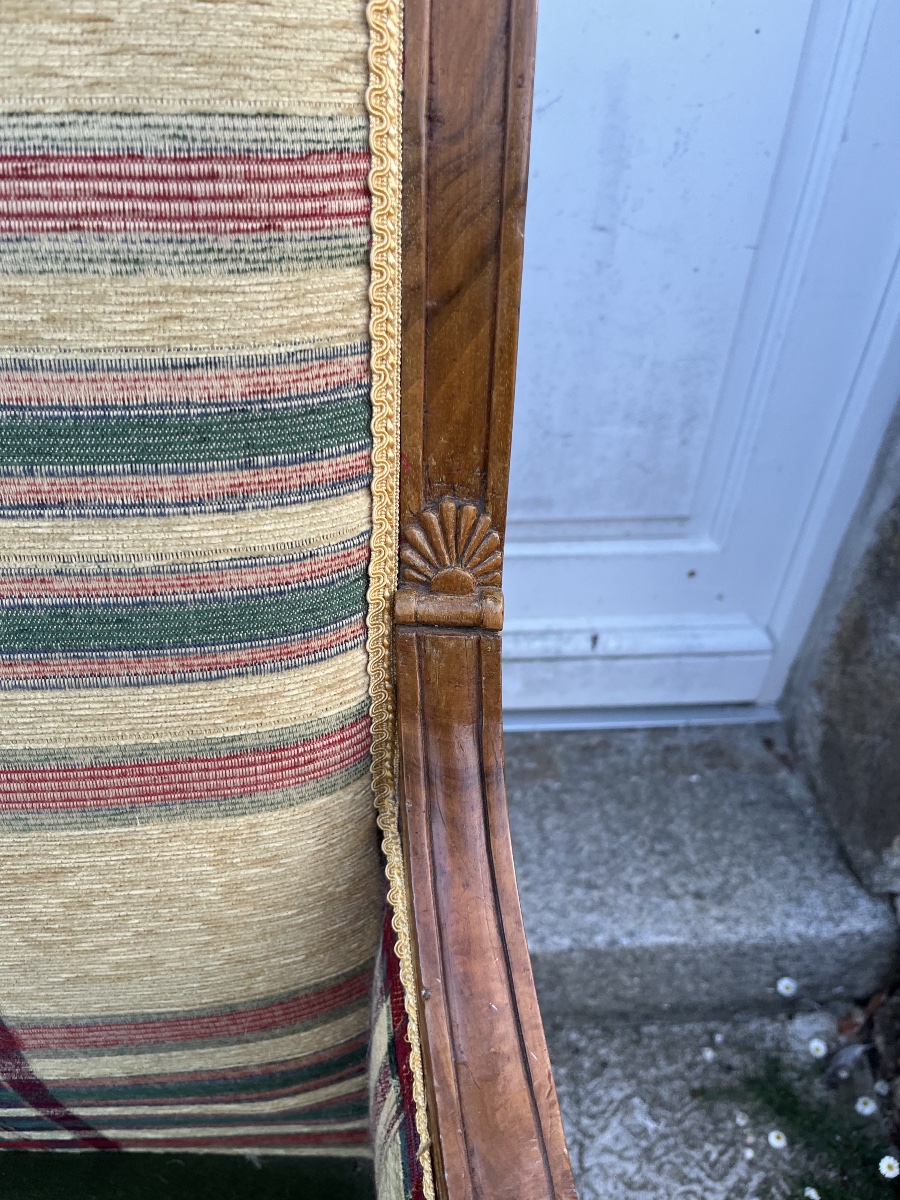 Paire de Bergères d’époque Directoire en noyer -photo-3