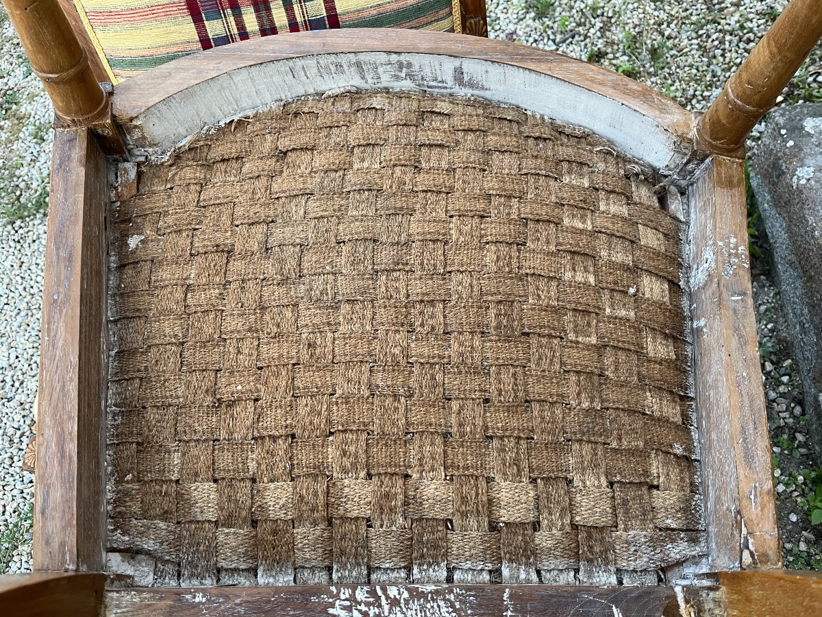 Paire de Bergères d’époque Directoire en noyer -photo-6