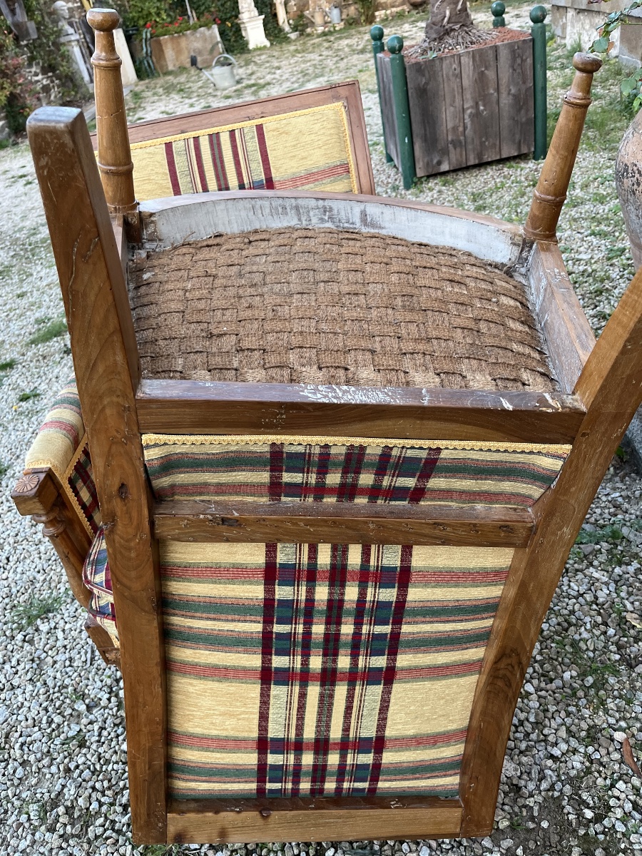 Paire de Bergères d’époque Directoire en noyer -photo-7