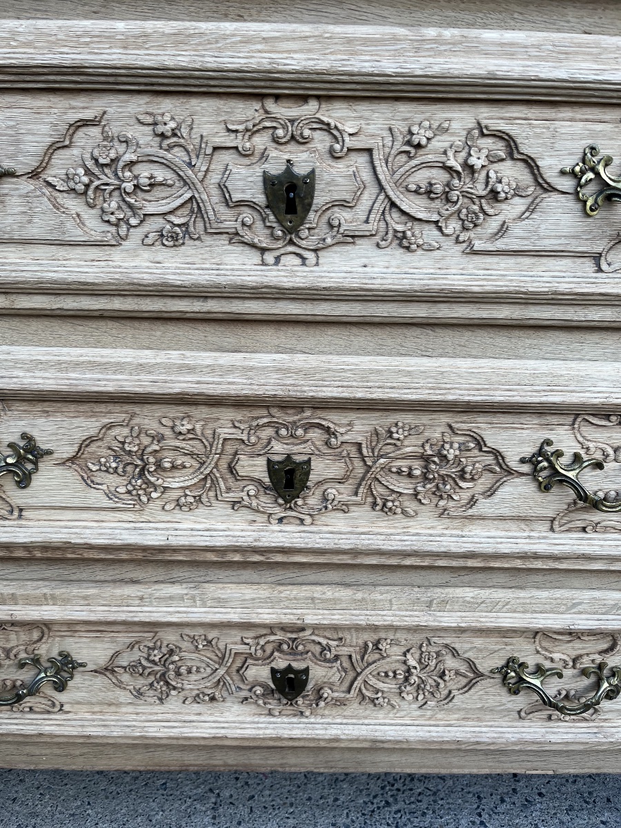 Late 18th-century Regency-style Chest Of Drawers In Natural Oak -photo-1