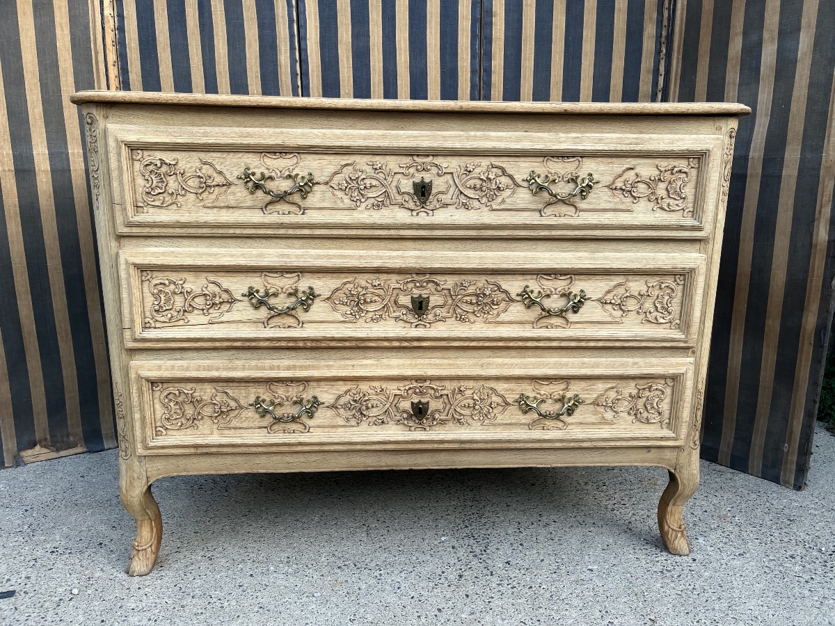 Late 18th-century Regency-style Chest Of Drawers In Natural Oak -photo-3