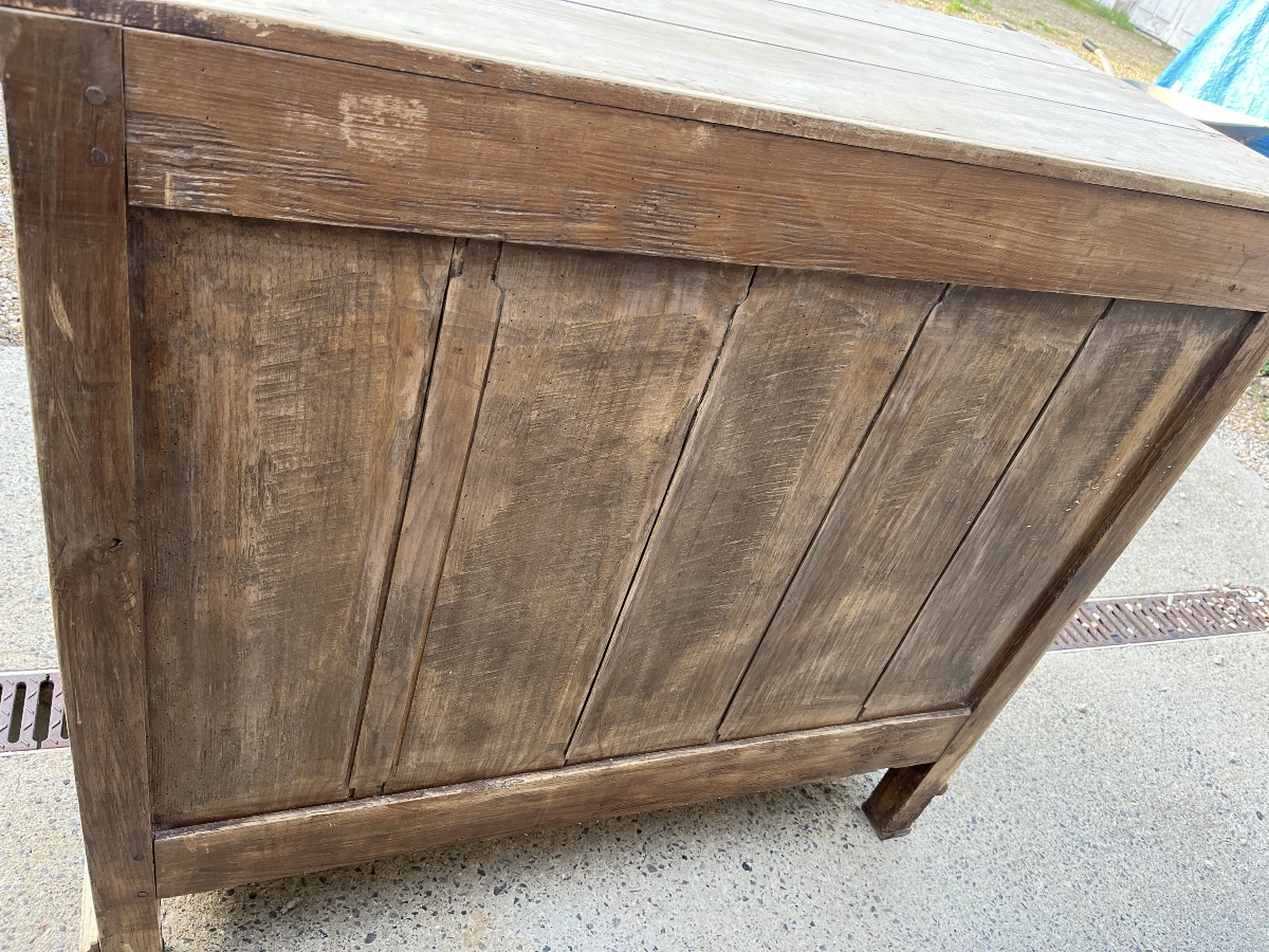 Commode d’époque Directoire en bois naturel -photo-2
