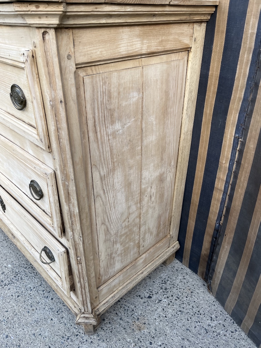 Commode d’époque Directoire en bois naturel -photo-1