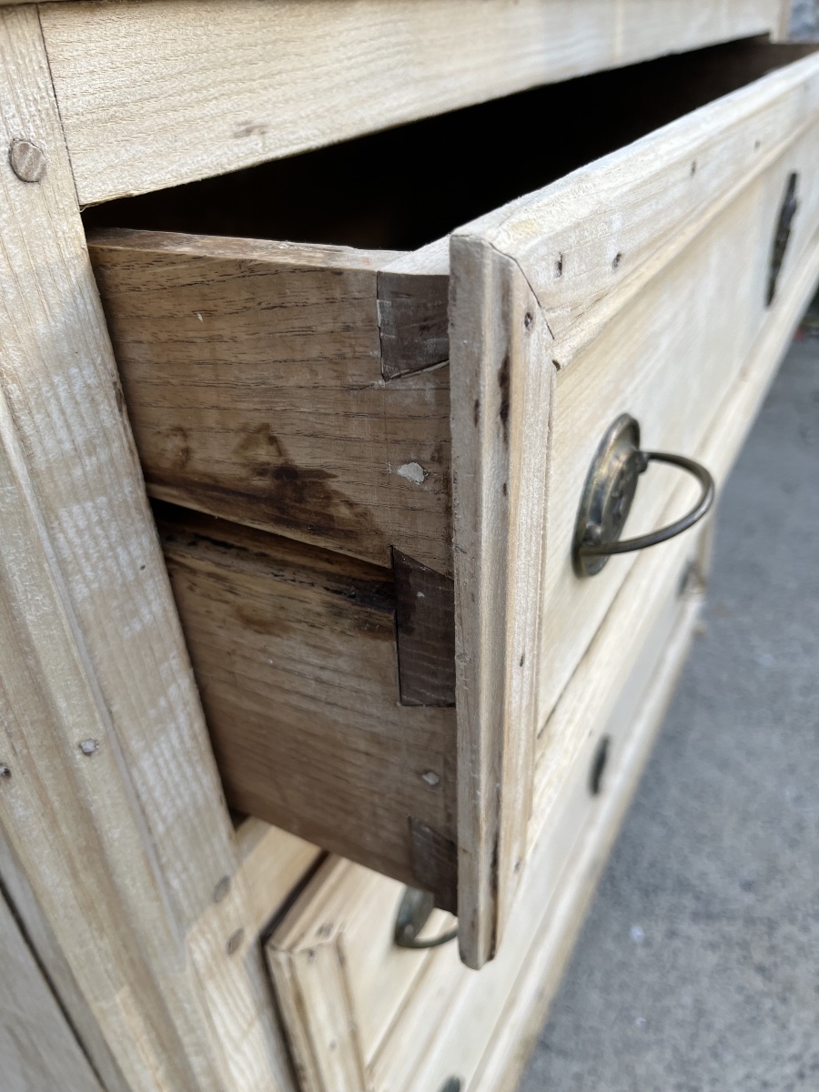 Commode d’époque Directoire en bois naturel -photo-2