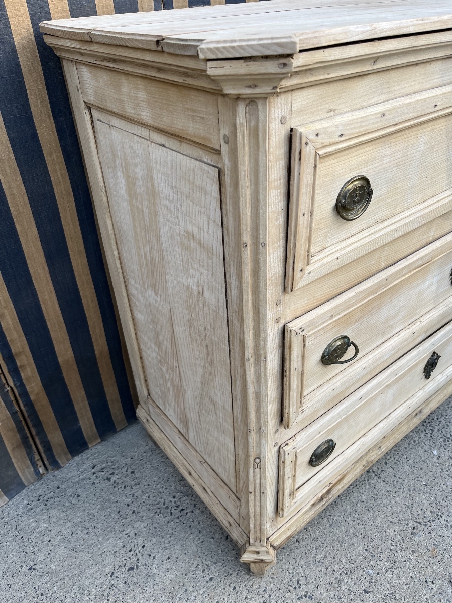 Commode d’époque Directoire en bois naturel -photo-5